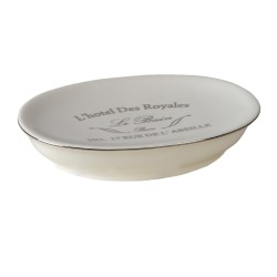 Clayre & Eef Soap Dish 14x10 cm White Ceramic Oval