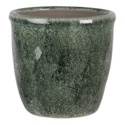 Clayre & Eef Pot de fleurs Ø 16x15 cm Vert Céramique Rond