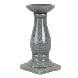 Clayre & Eef Candle holder 25 cm Grey Ceramic Round