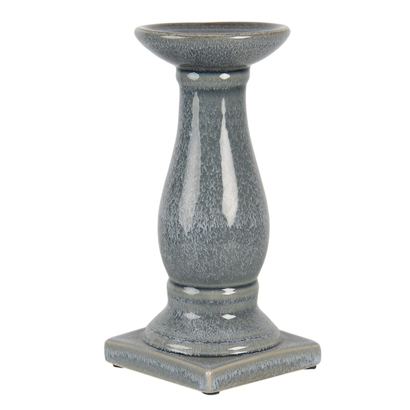 Clayre & Eef Candelabro 25 cm Grigio Ceramica Rotondo