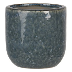 Clayre & Eef Pot de fleurs 13 cm Bleu Céramique Rond