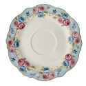 Clayre & Eef Cup and Saucer 160 ml Blue White Porcelain Round Flowers