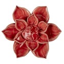 Clayre & Eef Beeld Bloemen Ø 8x4 cm Rood Keramiek