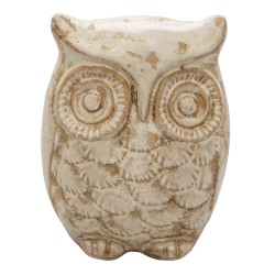 Clayre & Eef Figurine Owl 17 cm Beige Ceramic