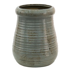 Clayre & Eef Bloempot  Ø 19x24 cm Grijs Bruin Keramiek Rond