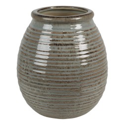 Clayre & Eef Vaso  Ø 18x20 cm Grigio Marrone Ceramica Rotondo