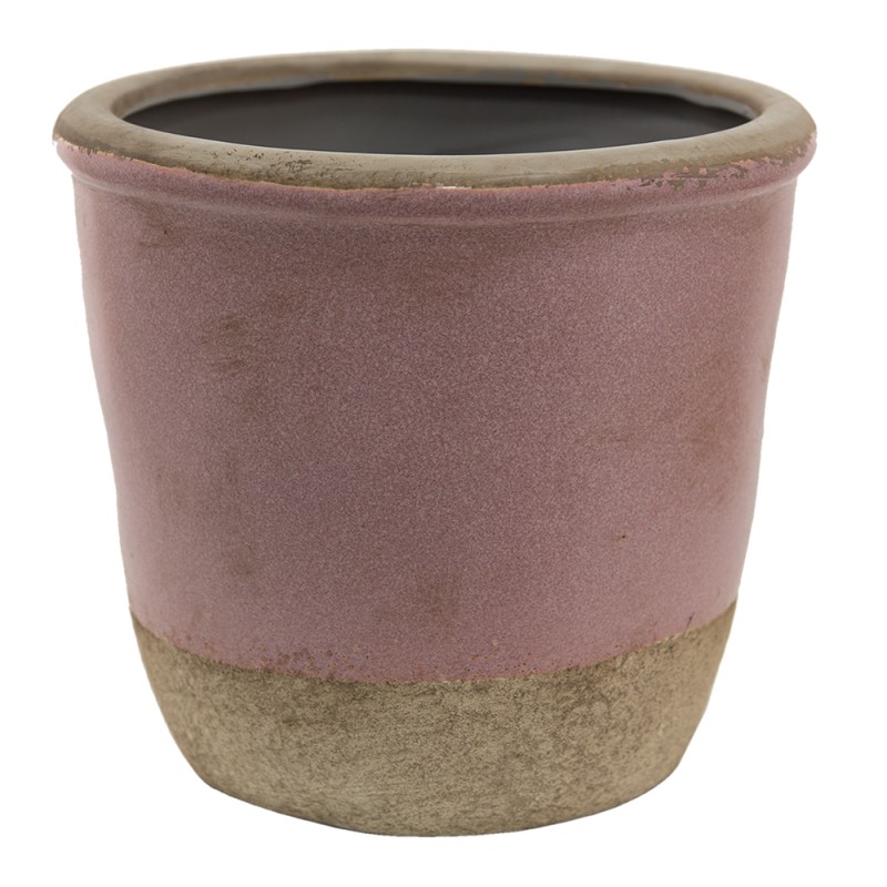 Clayre & Eef Blumentopf Ø 16x15 cm Rosa Beige Keramik Rund