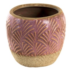 Clayre & Eef Planter Ø 12x11 cm Pink Beige Ceramic Round