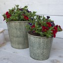 Clayre & Eef Bloempot  Ø 17x16 cm Groen Keramiek Rond