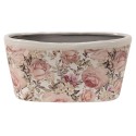 Clayre & Eef Blumentopf 27x13x14 cm Rosa Keramik Blumen