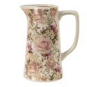 Clayre & Eef Decoration can 2100 ml Pink Ceramic Flowers