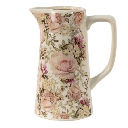 Clayre & Eef Brocca decorativa 2100 ml Rosa Ceramica Fiori