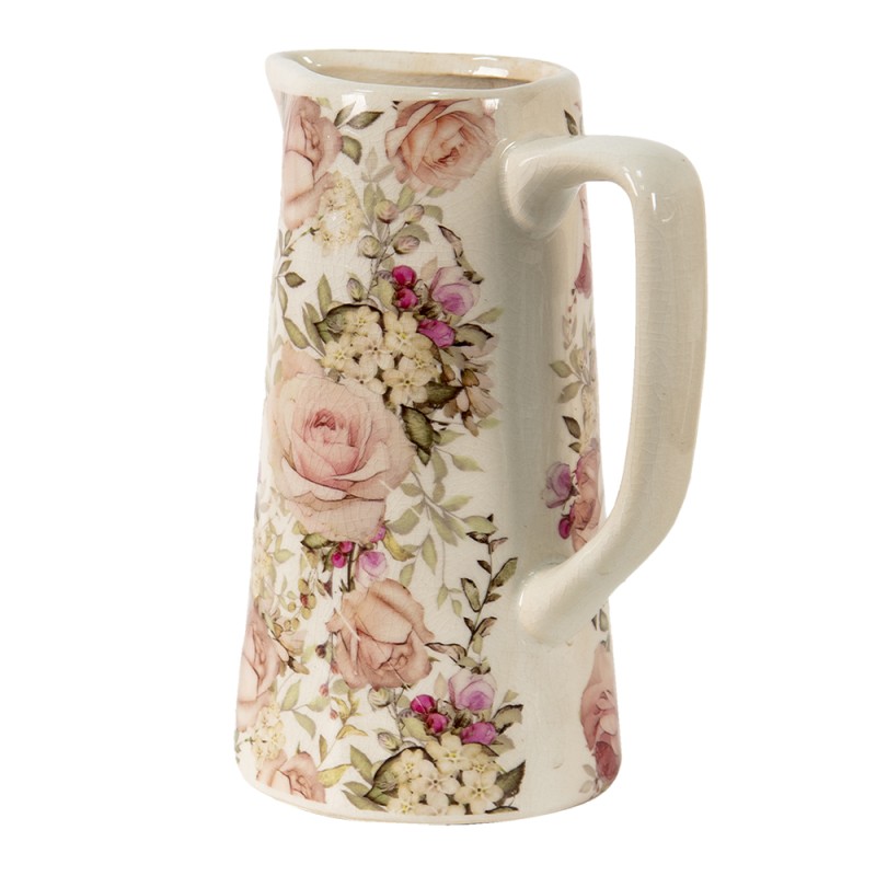 Clayre & Eef Decoration can 2100 ml Pink Ceramic Flowers