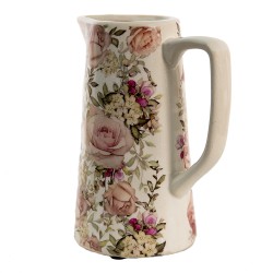 Clayre & Eef Brocca decorativa 750 ml Rosa Ceramica Fiori