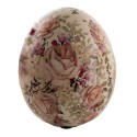 Clayre & Eef Figurine Egg Ø 11x14 cm Pink Ceramic Round Flowers