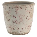 Clayre & Eef Blumentopf Ø 14x13 cm Rosa Beige Keramik Rund Blumen