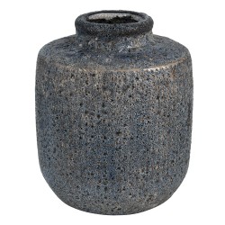 Clayre & Eef Vase Ø 16x18 cm Gris Bleu Céramique