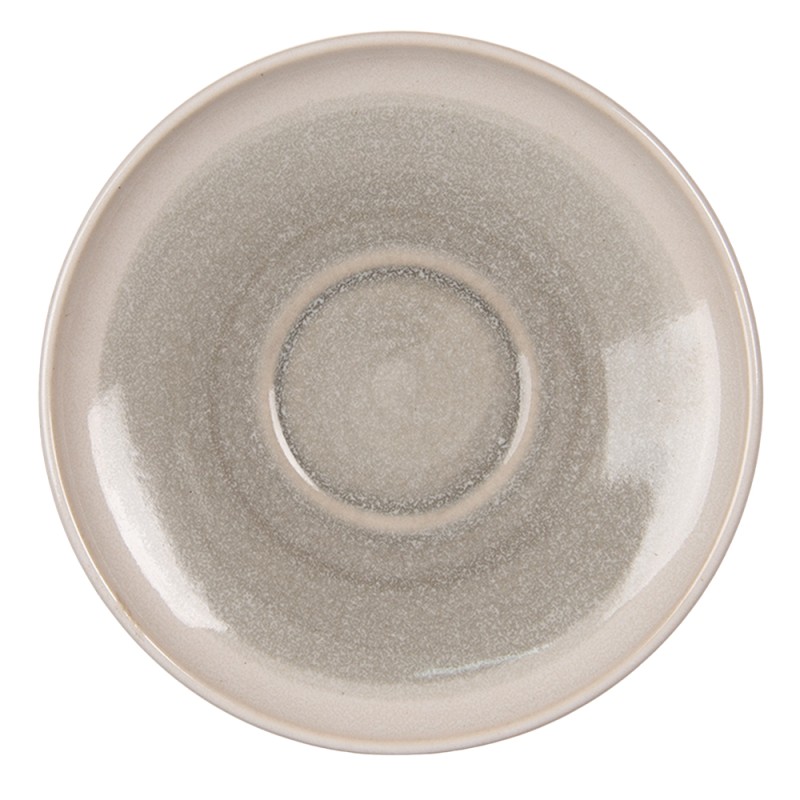 Clayre & Eef Tazza e piattino 100 ml Grigio Verde Ceramica