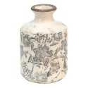 Clayre & Eef Vaso  Ø 11x17 cm Grigio Beige Ceramica Fiori