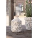 Clayre & Eef Vaso  Ø 11x17 cm Grigio Beige Ceramica Fiori