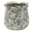 Clayre & Eef Blumentopf Ø 15x14 cm Grau Beige Keramik Blumen