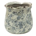 Clayre & Eef Planter Ø 12x12 cm Grey Beige Ceramic Flowers