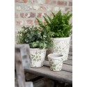 Clayre & Eef Planter Ø 16x16 cm Green Beige Ceramic Flowers