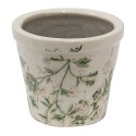 Clayre & Eef Bloempot  Ø 8x7 cm Groen Beige Keramiek Bloemen