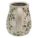 Clayre & Eef Brocca decorativa 16x13x15 cm Verde Beige Ceramica Fiori