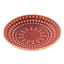 Clayre & Eef Piatto per dolci Ø 13 cm Rosso Ceramica