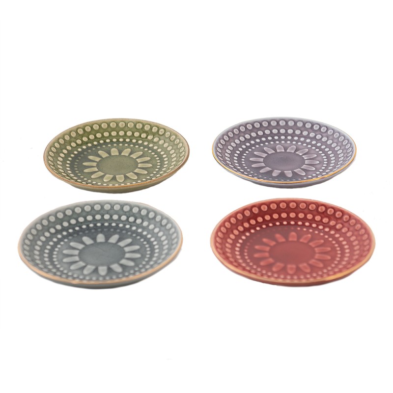 Clayre & Eef Piatto per dolci Ø 13 cm Rosso Ceramica