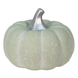 Clayre & Eef Decorazione Zucca Ø 23x18 cm Verde Color argento Ceramica