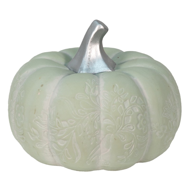 Clayre & Eef Decoration Pumpkin Ø 23x18 cm Green Silver colored Ceramic