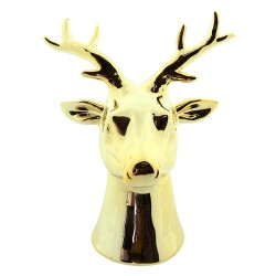 Clayre & Eef Figur Hirsch 19 cm Goldfarbig Porzellan