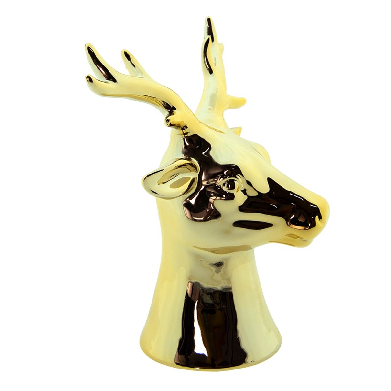 Clayre & Eef Figurine Cerf 19 cm Couleur or Porcelaine