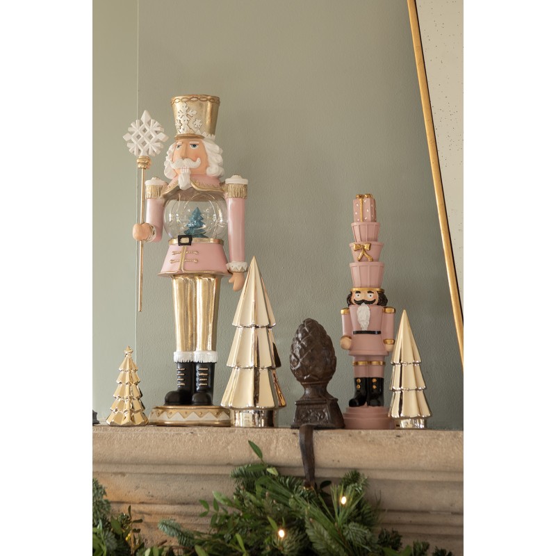 Clayre & Eef Beeld Kerstboom 11 cm Goudkleurig Porselein