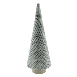 Clayre & Eef Figurine Sapin de Noël 33 cm Gris Porcelaine