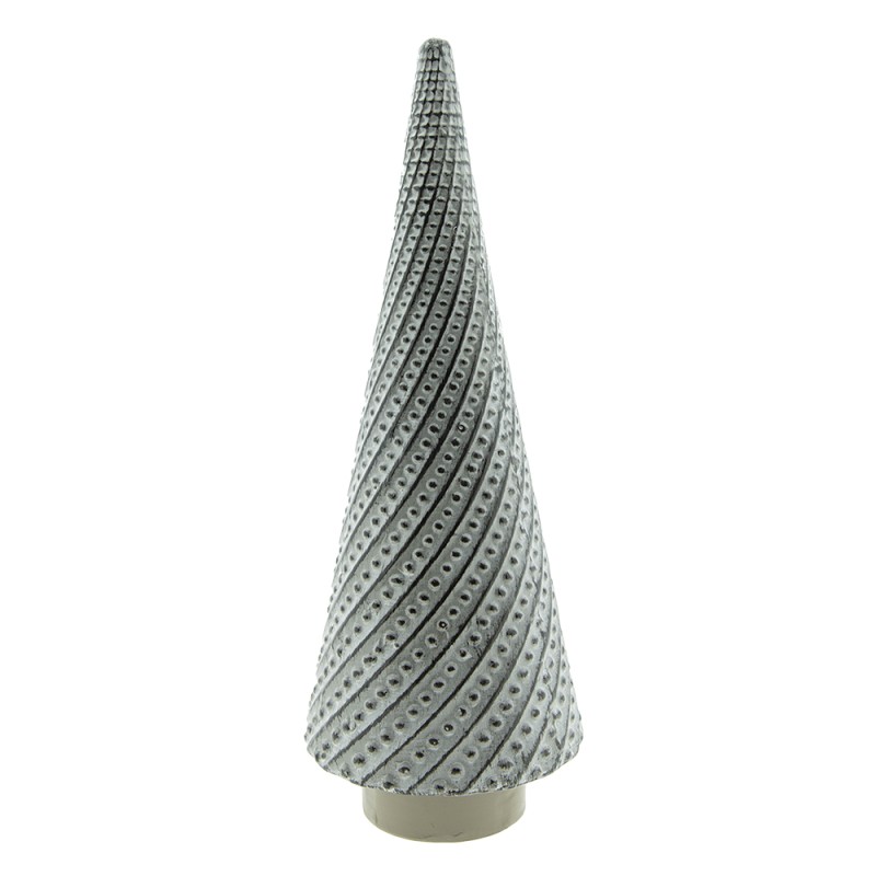 Clayre & Eef Figurine Sapin de Noël 27 cm Gris Porcelaine