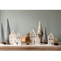 Clayre & Eef Figurine Sapin de Noël 27 cm Gris Porcelaine