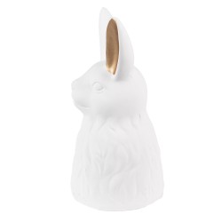 Clayre & Eef Figurine Lapin 21 cm Blanc Couleur or Céramique