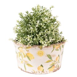 Clayre & Eef Pot de fleurs Ø 19x10 cm Jaune Céramique Citron