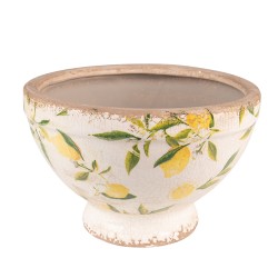 Clayre & Eef Planter Ø 21x14 cm Yellow Ceramic Lemon