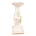 Clayre & Eef Kandelaar  30 cm Roze Beige Keramiek Bloemen