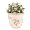 Clayre & Eef Fioriera Ø 18x17 cm Rosa Beige Ceramica Rotondo Fiori