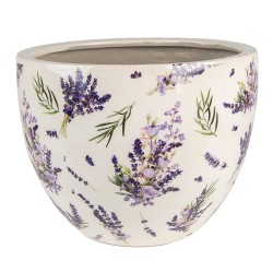 Clayre & Eef Blumentopf Ø 25x19 cm Violett Grün Keramik Lavendel