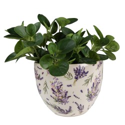 Clayre & Eef Blumentopf Ø 25x19 cm Violett Grün Keramik Lavendel