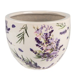 Clayre & Eef Fioriera Ø 15x11 cm Viola Verde Ceramica Lavanda