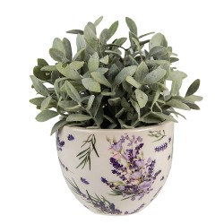 Clayre & Eef Fioriera Ø 15x11 cm Viola Verde Ceramica Lavanda