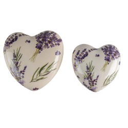 Clayre & Eef Decoration 11x11x4 cm Purple Green Ceramic Lavender