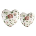 Clayre & Eef Decoration 8x4 cm Pink Beige Ceramic Flowers